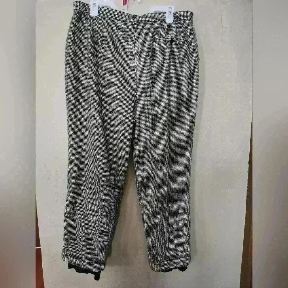 Lauren Ralph Lauren black and white houndstooth 100% wool trouser size 18W - Picture 2 of 4